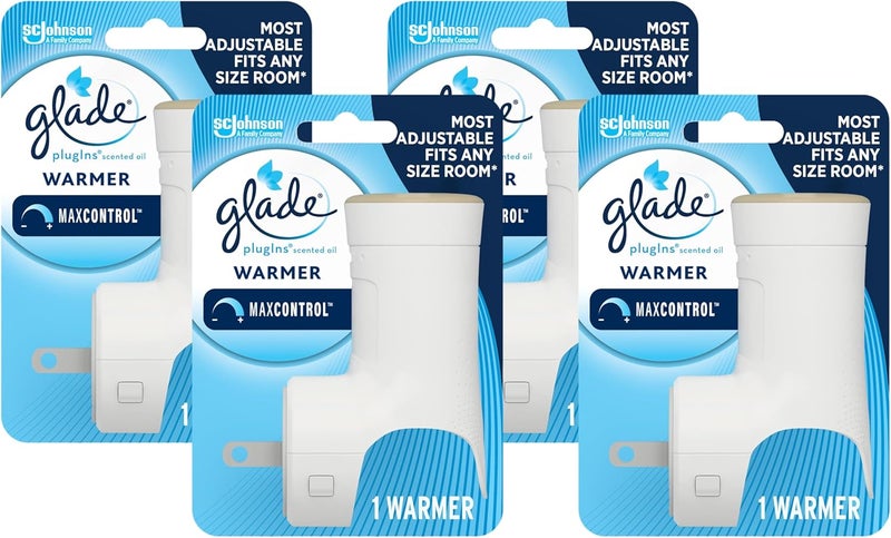 Glade جهاز تسخين معطر الهواء غليد بلوجينز مع زيوت عطرية وزيوت أساسية للمنزل والحمام حتى 50 يومًا على الإعداد المنخفض عبوة من 4 - Image 1