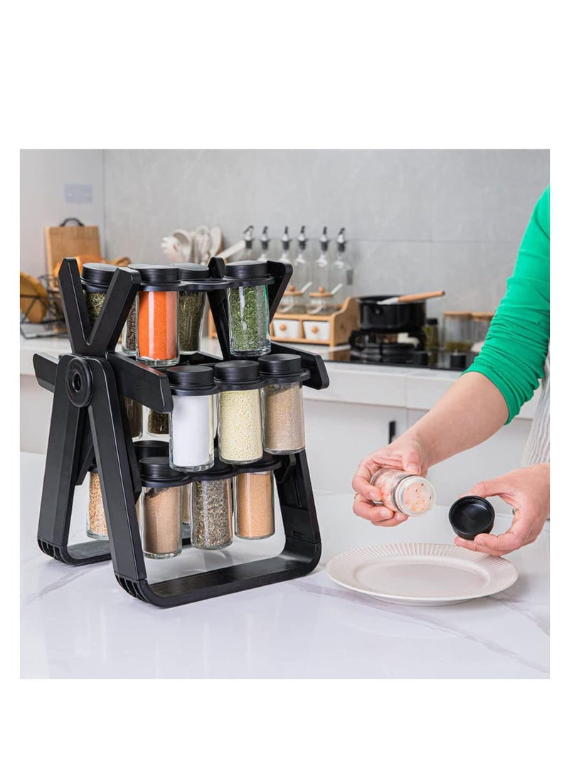 Spice Rack for Kitchen 360° Rotating Spice Rack with 18 Jars Seasoning Rack for and Kitchen Seasonings Multifunctional - Image 4