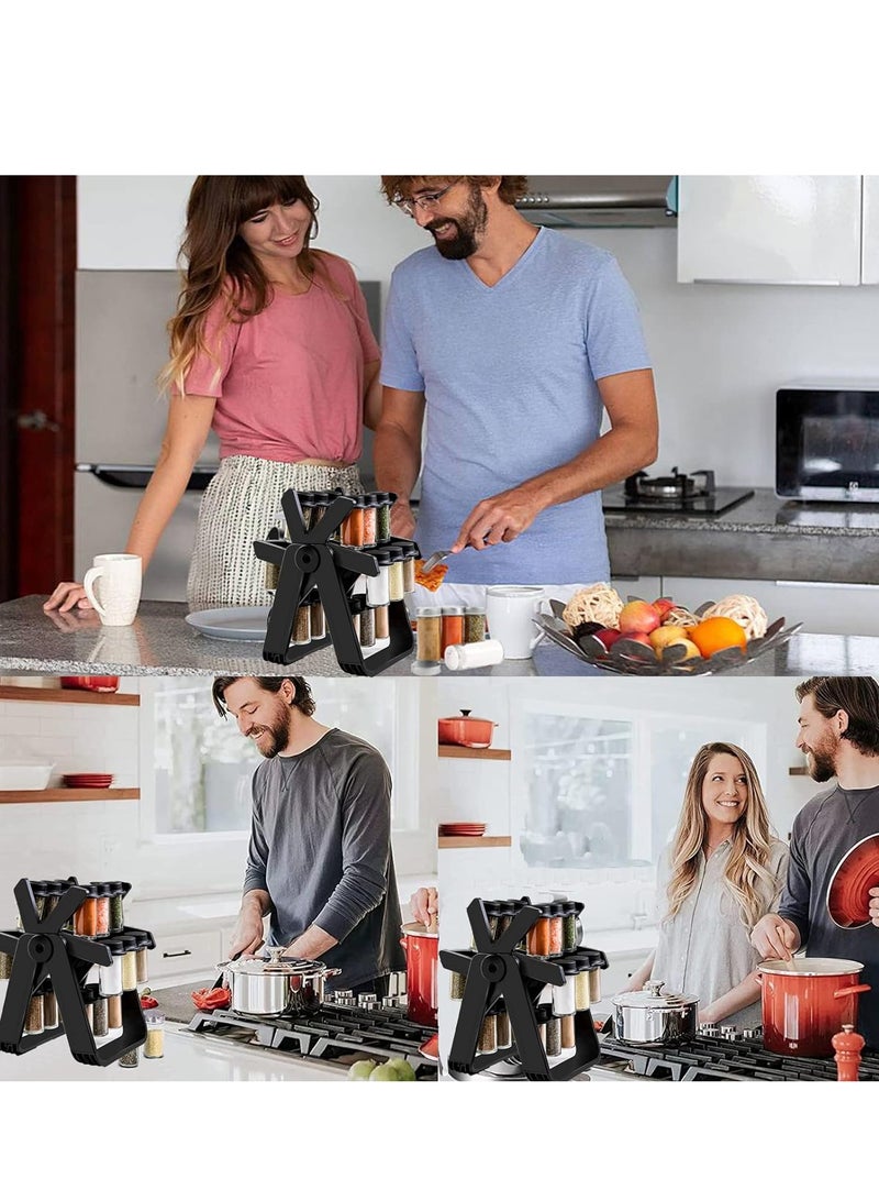 Spice Rack for Kitchen 360° Rotating Spice Rack with 18 Jars Seasoning Rack for and Kitchen Seasonings Multifunctional - Image 3