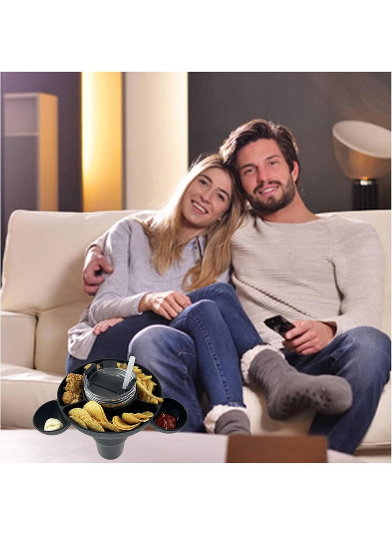 SOLARAE Bowl for Stanley 40oz Tumbler with Handle - Tumbler Snack Tray for Stanley Cup Accessories - Reusable Food-Grade Silicone Snack Bowl with Holder Ring - Compatible with Stanley Cup, Black - Image 5