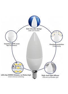 HUA QIANG WANG 10 piece E14 LED Candle Light Bulb, 6500k White Light  - Image 3