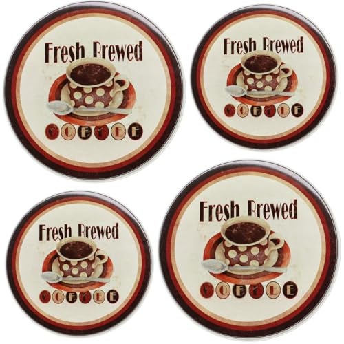 Reston Lloyd, Burner Covers For Electric Stovetop, Decorative Lightweight Tin Covers, Set of 4 (2-8 inch & 2-10 inch), Conceals Messy Drip Pans, Coffee - Image 1
