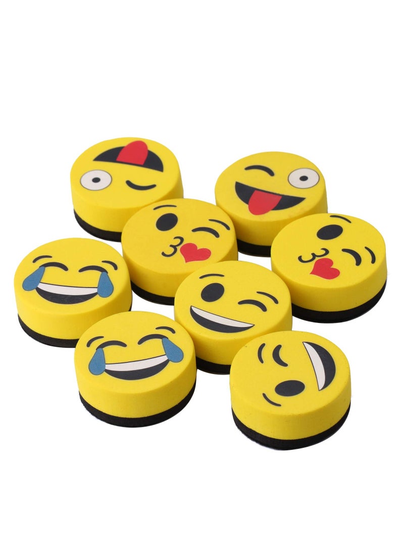 SYOSI - Magnetic Dry Erase Erasers 8 Pack Whiteboard Eraser Chalkboard Cleansers Wiper for Classroom Office Teacher Supplies Home and Smiley - Image 1
