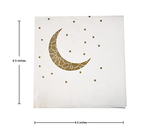 Zaffron Shop Zaffron Ramadan and Eid Crescent Moon Party Napkins (Pack of 20) - Image 3