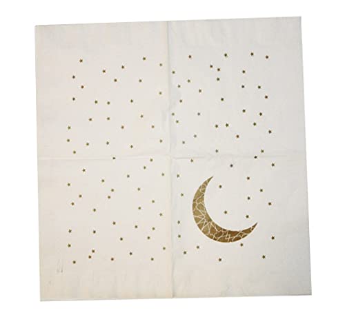 Zaffron Shop Zaffron Ramadan and Eid Crescent Moon Party Napkins (Pack of 20) - Image 4