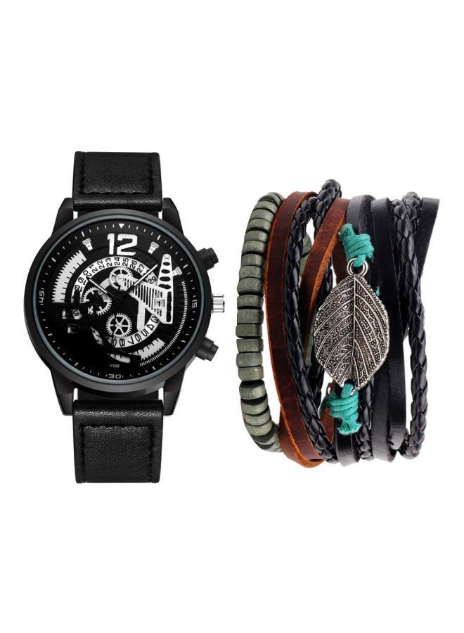 NIBEMINENT Men's 5-Piece Table Analog Watch With Bracelet NNSB03702792  - Image 1