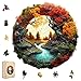 MEATRN Tree River 200 Pieces Wooden Puzzles for Adults Autumn Landscape Jigsaw Puzzle with Colorful Trees and Flowing River Family Night Fun 112x111 in - Image 2