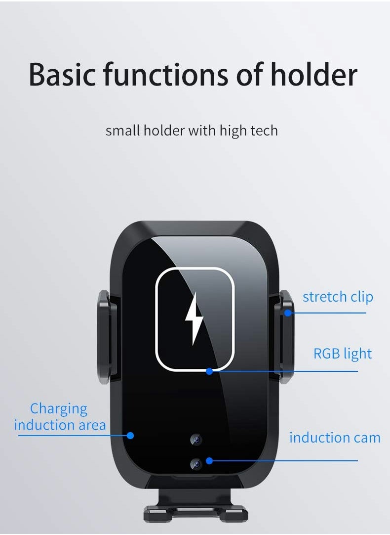 Wireless Car Charger Qi 15W Fast in Automatic Sensor Phone Holder Vent Mount Dashboard Mount/Cradle Compatible for iPhone 11 12 13 14 Pro Max X XS Plus S20 S21