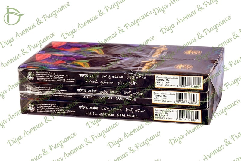 FOREST FRAGRANCE Forest Aroma Incense Sticks Black for Worship Office Good Fragrance Pack of 6 Boxes  - Image 3