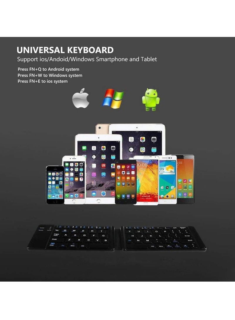 White Foldable wireless keyboard portable Folding Rechargeable Pocket Size Slim Lightweight compatible with Iphone12 Pro Max/Tablet/SmartPhone/Smart TV/PC/Tablet(Android/iOS/Windows)  - Image 5