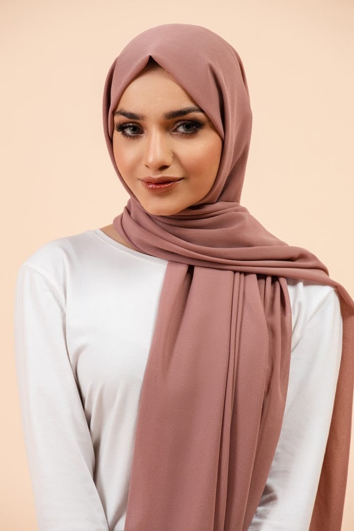 Solid Chiffon Hijab Shailah – 28 x 72 Inches – Soft Lightweight Scarf – Dusty Pink Color – Elegant & Breathable Wrap for Women & Girls – Modest Daily & Occasion Wear - Image 2
