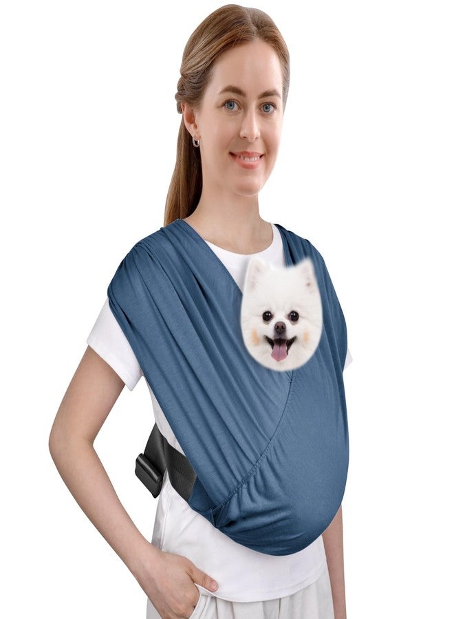 CUBY Swaddle Dog Sling Carrier for Small Dogs, Front Pet Sling Carrier Chest,Hands Free Adjustable Cat Sling Carrier Soft Cotton Reducing Pain Puppy Sling Carrier for Small Pet Up to 10lb (Blue) - Image 1