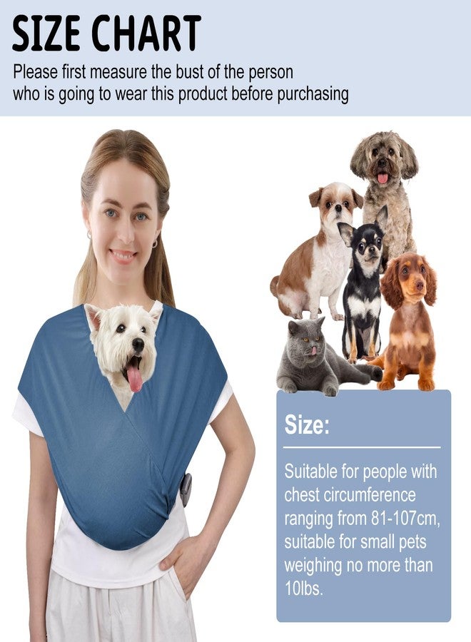 CUBY Swaddle Dog Sling Carrier for Small Dogs, Front Pet Sling Carrier Chest,Hands Free Adjustable Cat Sling Carrier Soft Cotton Reducing Pain Puppy Sling Carrier for Small Pet Up to 10lb (Blue) - Image 2