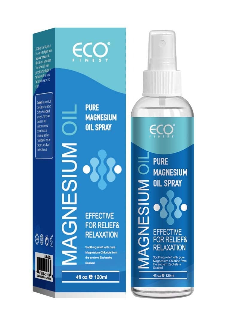 إيكو بخاخ زيت المغنيسيوم (120 مل) ، كلوريد المغنيسيوم النقي 100٪ لدعم النوم واسترخاء العضلات - يهدئ العضلات المؤلمة مع حكة ولدغة أقل من زيت المغنيسيوم التقليدي - Image 1