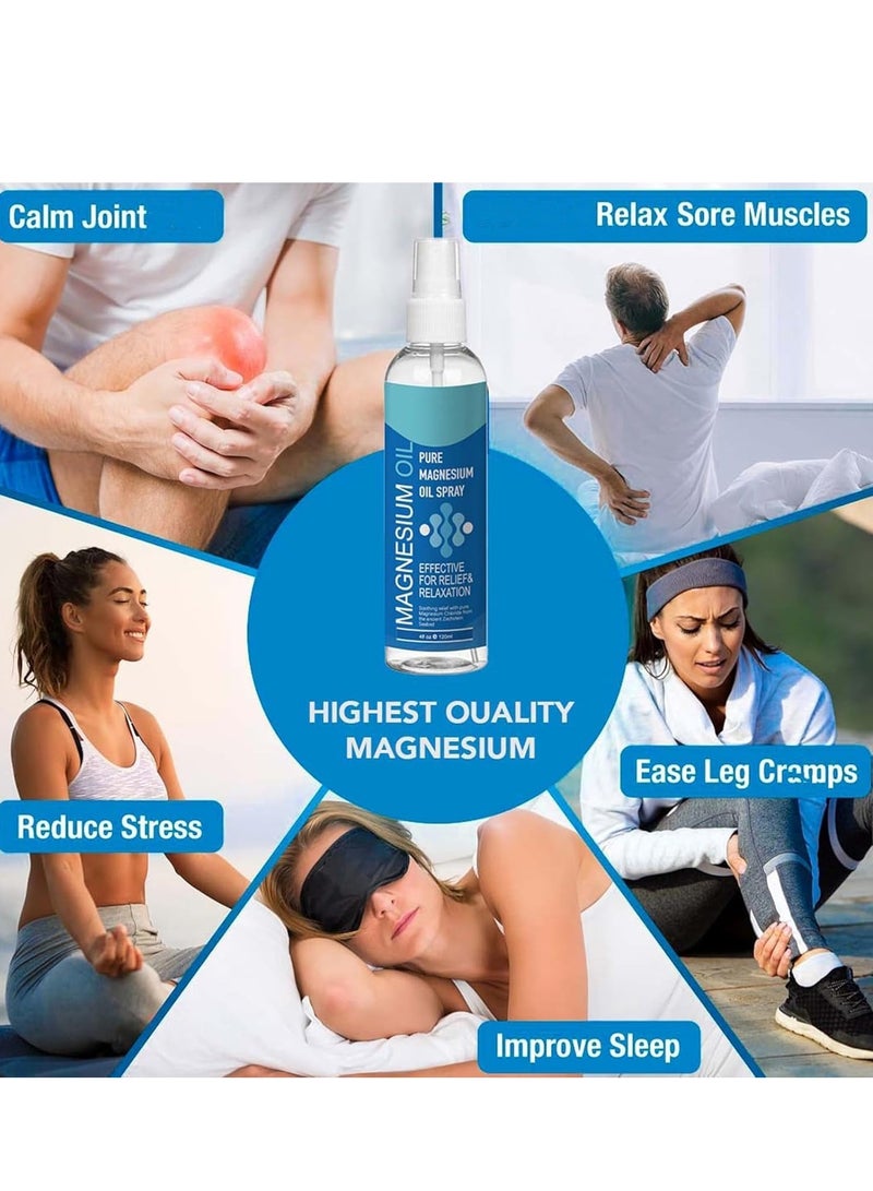 إيكو بخاخ زيت المغنيسيوم (120 مل) ، كلوريد المغنيسيوم النقي 100٪ لدعم النوم واسترخاء العضلات - يهدئ العضلات المؤلمة مع حكة ولدغة أقل من زيت المغنيسيوم التقليدي - Image 3