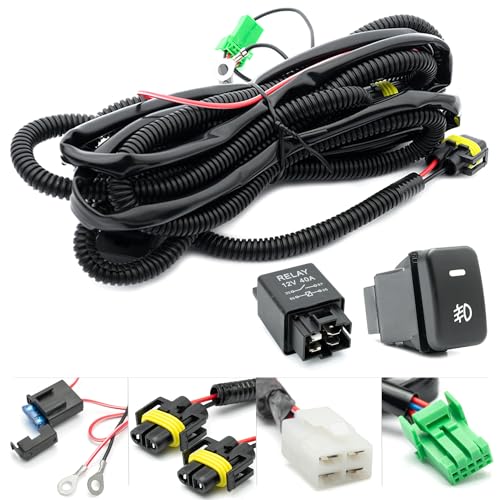 NSLUMO H11 H8 Fog Light Wiring Harness for 2007-2012 Honda Civic 2009-2014 A'cura TL TSX w/OEM Style ON/Off Switch Kit & 40A 4-Pin Relay Fog Lamps Socket Wire Connector for LED Fog Driving Lights - Image 1