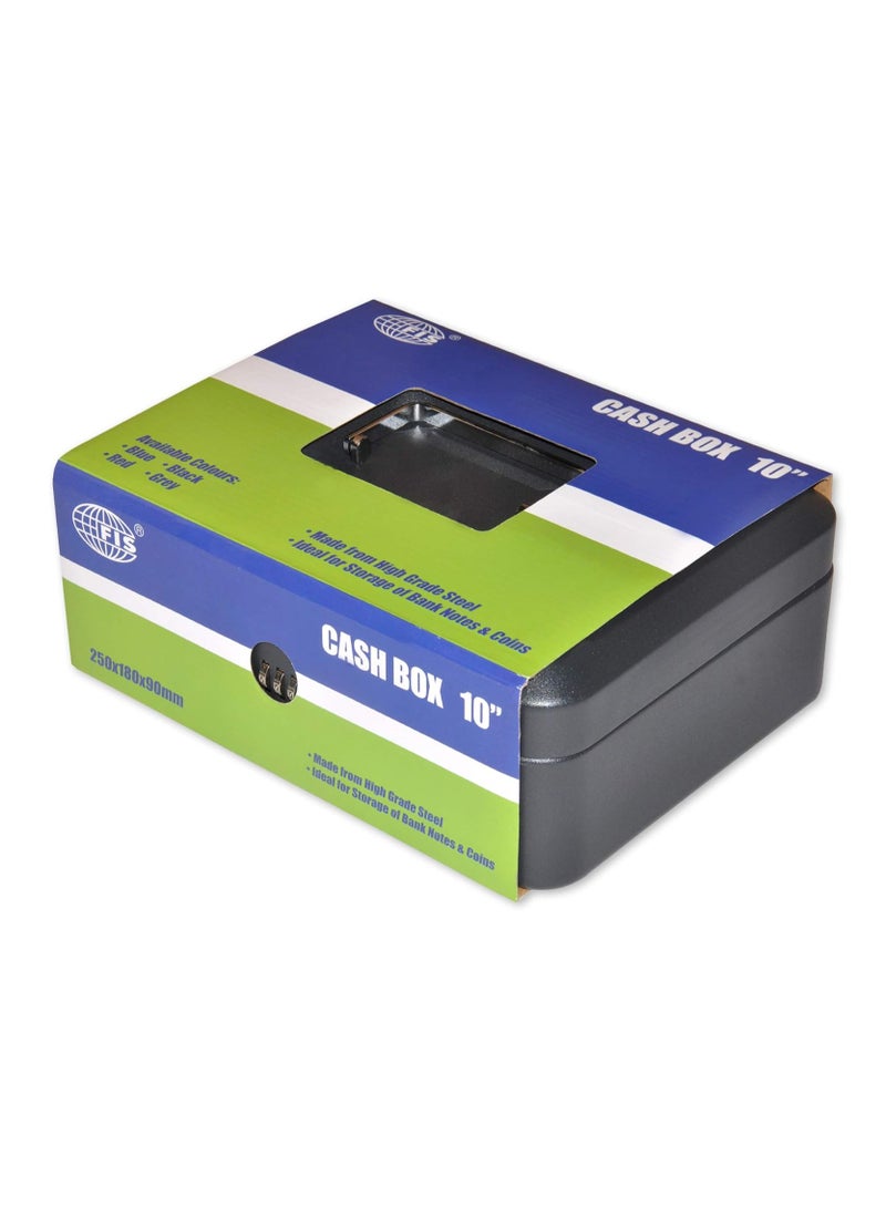 FIS Cash Box with Number Lock 10 Inch, Matt Finish Black Color - FSCPTS0027BK - Image 3