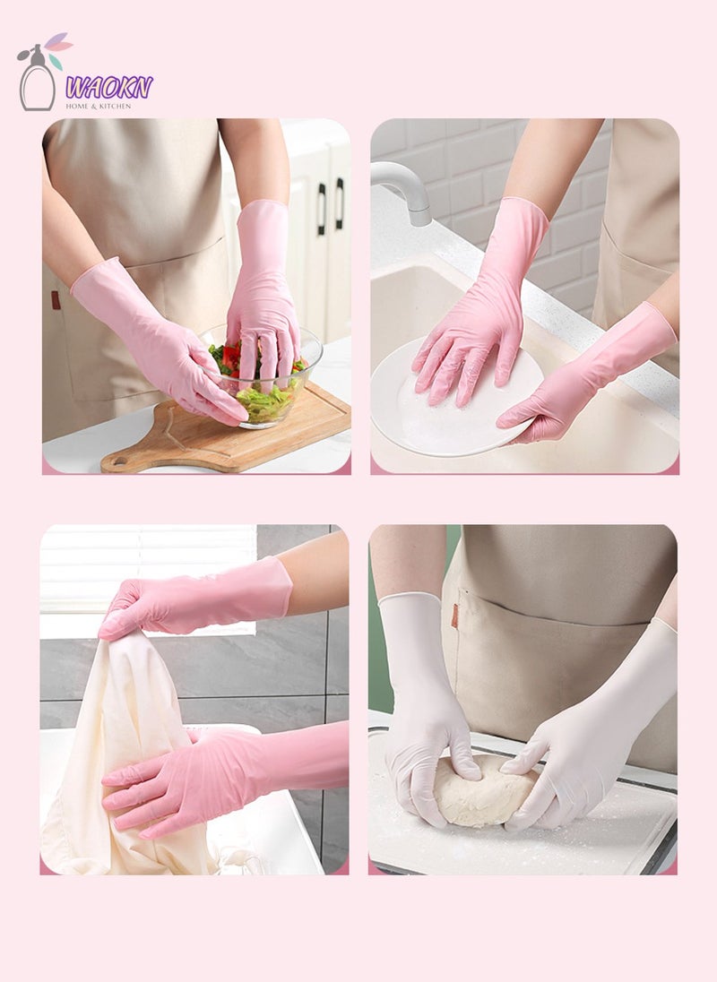 WAOKN 100-Piece Disposable Pure Nitrile Exam Gloves Food Grade Protective Gloves Powder Free Latex Free non-sterile Ambidextrous Cleaning & Cooking Gloves Pink  - Image 3
