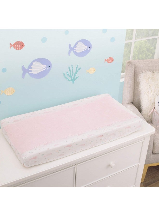 NoJo Under The Sea Whimsy Pink Narwhals Super Soft Changing Pad Cover - Image 2