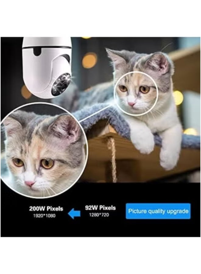 TIGER Wireless Light Bulb Camera Security Dome 1080P | WiFi Smart Home Surveillance Camera with 360° Panoramic Lens, Night Vision, Motion Detection, and Alarm System | Easy Screw-In Light Socket Installation | HD Live Monitoring via App | Indoor & Outdoor Use for Home, Office & Garage Security - Image 2