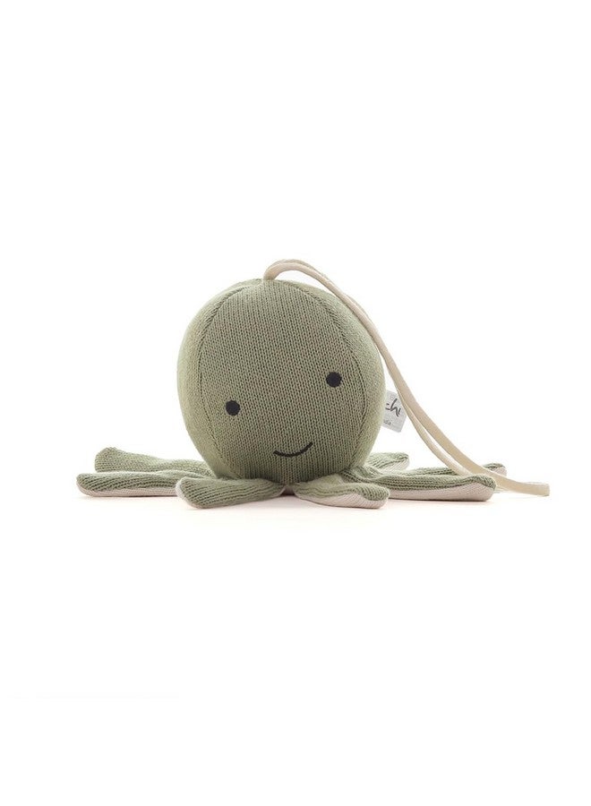 Pluchi Ozy Octopus Cotton Knitted Stuffed Soft Music Toy (22x10cm) (Desert Sage) - Image 1