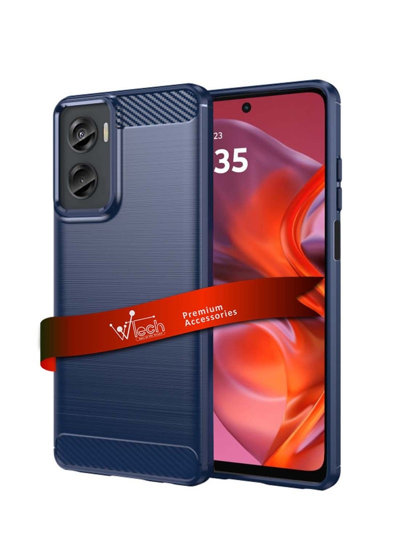 Wtech Motorola Moto G05 / Motorola Moto E15 2025 Silicone Brushed Texture Protective Case Cover - Navy Blue - Image 1