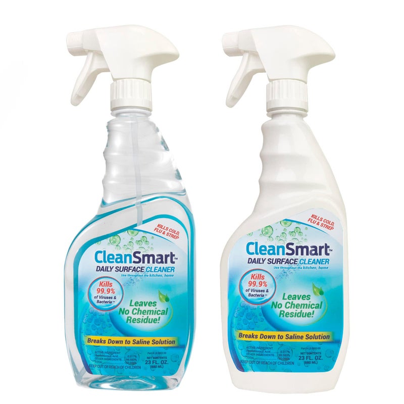 CleanSmart Daily Surface Cleaner and Pet-safe Disinfectant, Kills 99.9% of Viruses & Bacteria, 23 ounce Spray (pack of 2) - Image 1