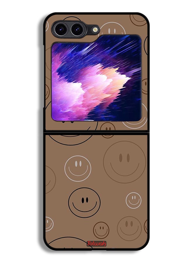 Tolwak Samsung Galaxy Z Flip6 Protective Case Cover Smiley Faces Pattern - Image 1
