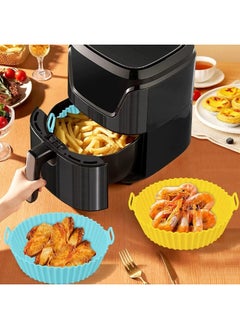 Generic Air Fryer Silicone Pot 2Pcs Air Fryer Silicone Liners Round Food Safe Non Stick Air Fryer Basket Accessories Reusable Replacement of Flammable Parchment Liner Paper Fits 3QT 4QT 5QT Air Fryer  - Image 3