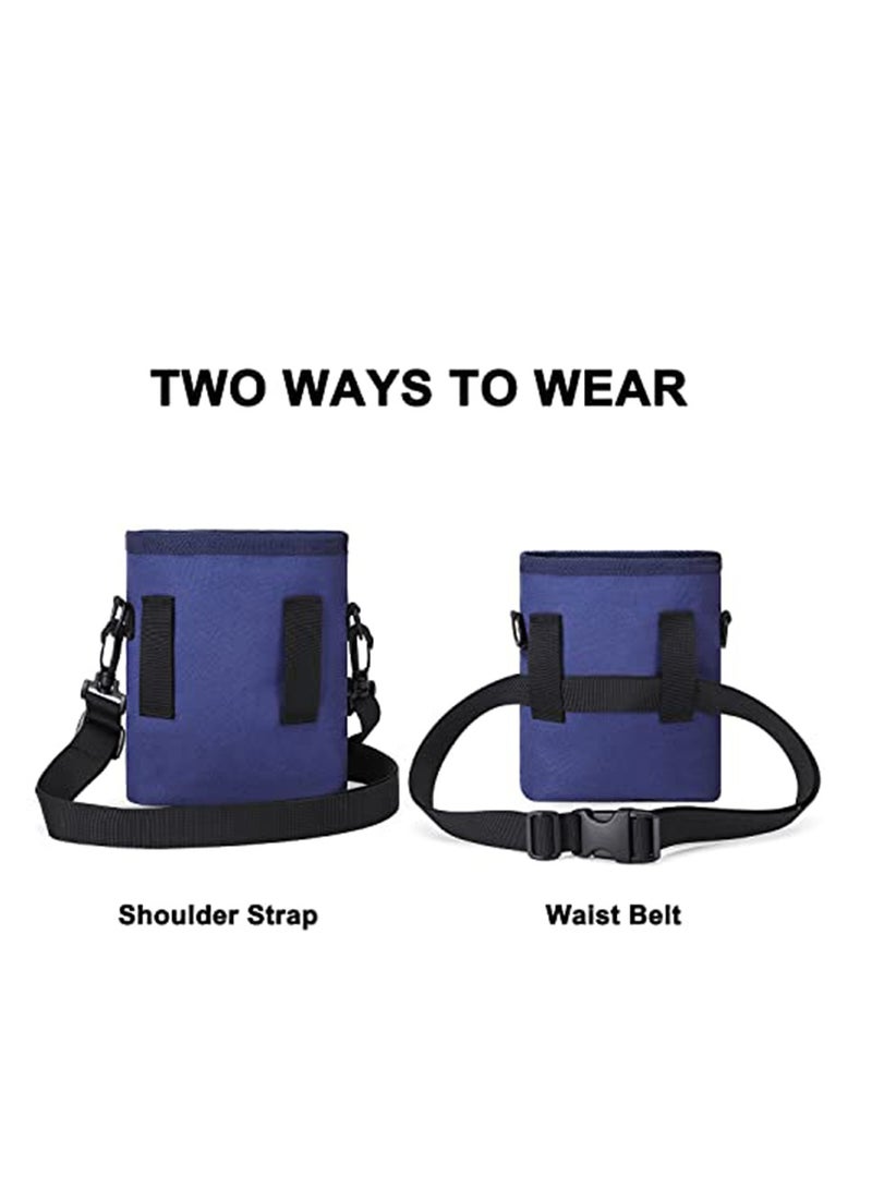 SYOSI Dog Treat Bag Training Pouch Pocket Size with Adjustable Shoulder Strap and Magnetic Closure Waist Waterproof Puppy Treats for Walking (Green&Orange) - Image 2