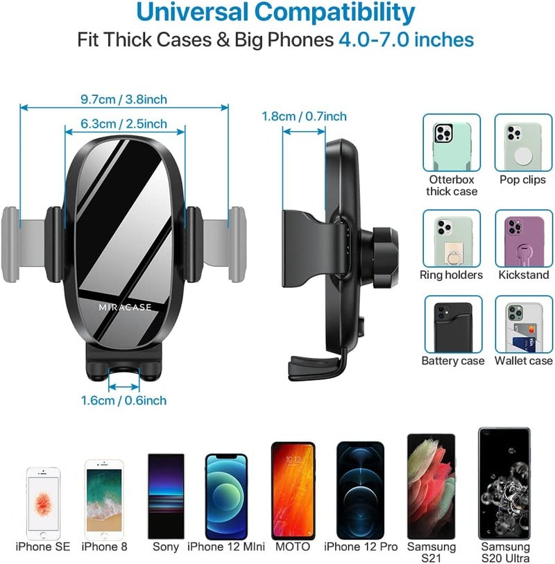 Miracase Cup Phone Holder for Car, [Upgraded Version] Adjustable Long Neck Car Cup Holder Phone Mount Cradle Friendly Compatible with iPhone Samsung Google and All Smartphones, Red - Image 5