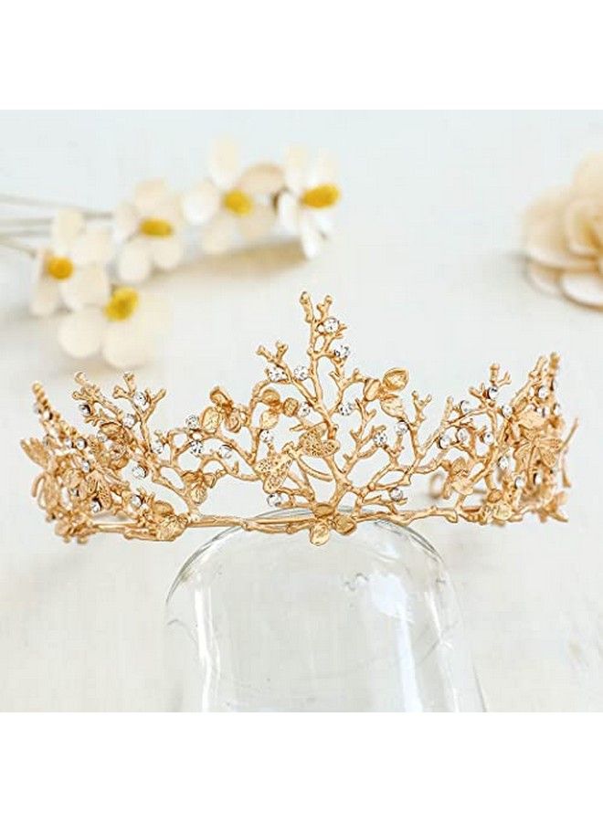Yean Adult Tiaras And Crowns Gold Wedding Princess Queen Crown Baroque Vintage Rhinestone Tiara Hair Accessories For Women And Men (Gold) - Image 5