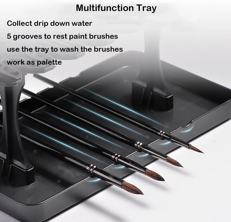 MIXJOY Artist Paint Brushes Drying Rack Holder Bristles Pointing Down Detachable Drawing Pen Brush Organizer Hanger Protection for Long Brushes Thick Acrylic Watercolor Brush Stand - Image 4