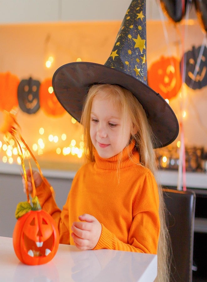 Zando Kids Halloween Witch Hat for Girls, Women, Toddlers - Star Printing Wizard Hat for Boys, Party Decorations, Hanging Black Witches Hats - Image 5