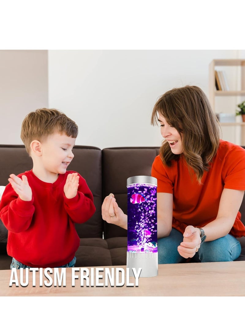 ELTRAZONE Bubble Fish Lava Lamp | Desktop Sensory LED Bubble Lamp | Color Changing Aquarium lamp | Artificial Fish Tank with Moving Fish, Sea Horse, Jellyfish | Gift for Kids, Adults, ADHD & Autism - Image 5