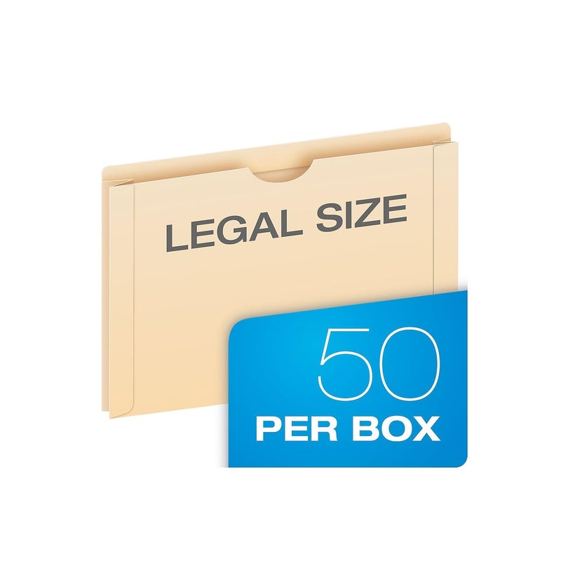 Pendaflex File Jackets, Legal Size, Manila, 2" Expansion, Reinforced Straight-Cut Tabs with Thumb Cut, 50 Per Box (23200EE), Beige - Image 5