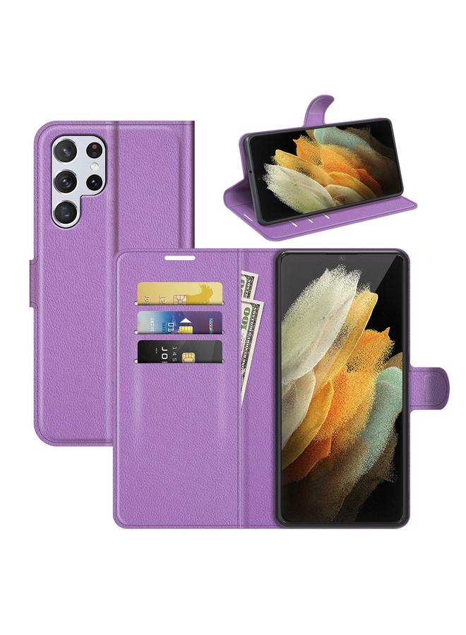 S-TOP Case For Samsung Galaxy S22 Ultra 5G Litchi Texture Horizontal Flip Protective Case with Holder & Card Slots & Wallet - Image 1