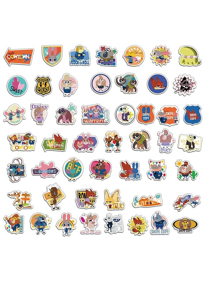 50Pcs Zootopia Judy Hopps Nick Wilde Stickers for Gifts Water Bottles Cup Laptop Phone Guitar Car Motorcycle Bike Skateboard Luggage Box JHSL - Image 3