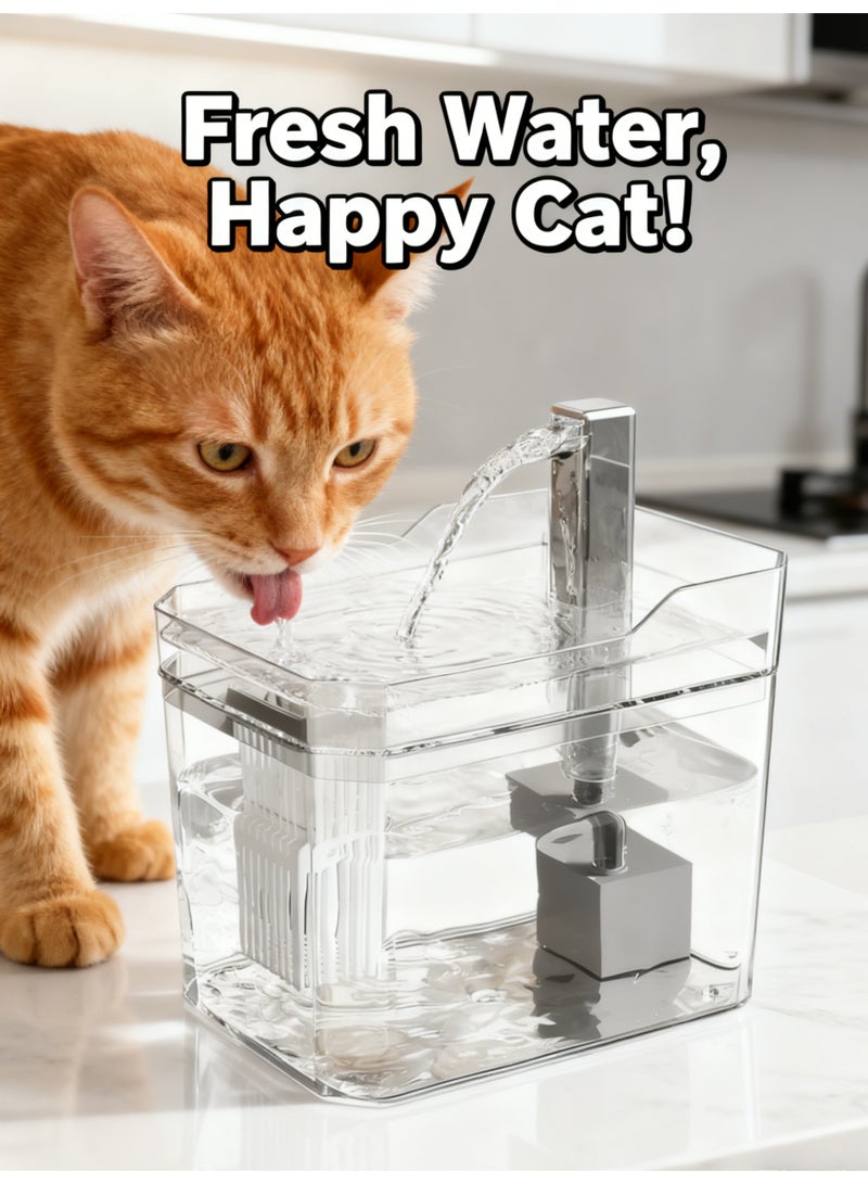 موزع مياه صديق للبيئة للحيوانات الأليفة، 2500 ملي أمبير، استشعار ذكي، تشغيل هادئ 20 ديسيبل - Image 1