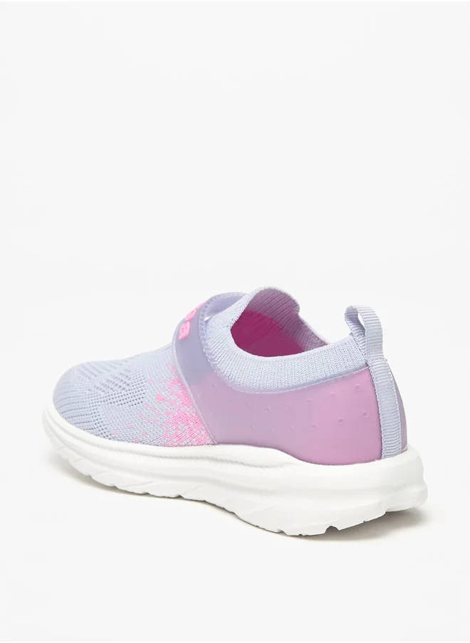 كابا Girls' Mesh Textured Slip-On Walking Shoes with Hook and Loop Closure