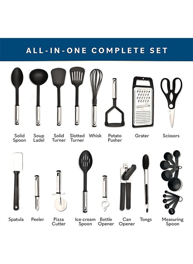 Garlo - 25pc Kitchen Utensils Set - Nylon & Stainless Steel Cooking Utensils Set - Non-Stick Kitchen Utensils with Spatula Kitchen Tools Set - Image 1