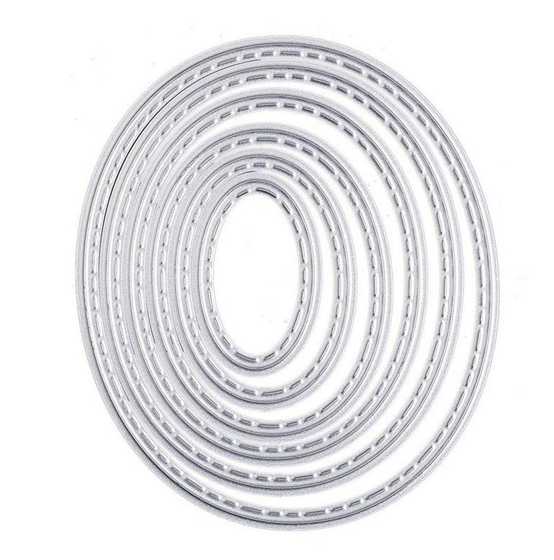 Mvchifay Cutting Dies Metal Stencils Scrapbooking Tool DIY Craft Carbon Steel Embossing Template for Paper Card Making (Oval Set) - Image 1
