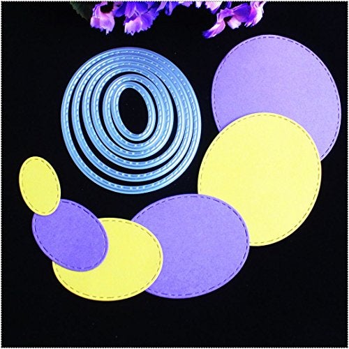 Mvchifay Cutting Dies Metal Stencils Scrapbooking Tool DIY Craft Carbon Steel Embossing Template for Paper Card Making (Oval Set) - Image 2