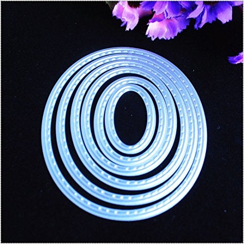 Mvchifay Cutting Dies Metal Stencils Scrapbooking Tool DIY Craft Carbon Steel Embossing Template for Paper Card Making (Oval Set) - Image 5