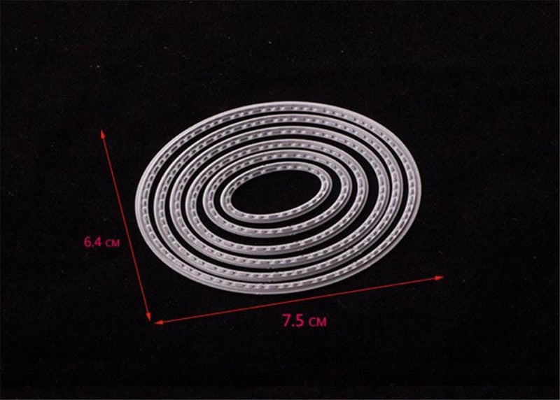 Mvchifay Cutting Dies Metal Stencils Scrapbooking Tool DIY Craft Carbon Steel Embossing Template for Paper Card Making (Oval Set) - Image 4