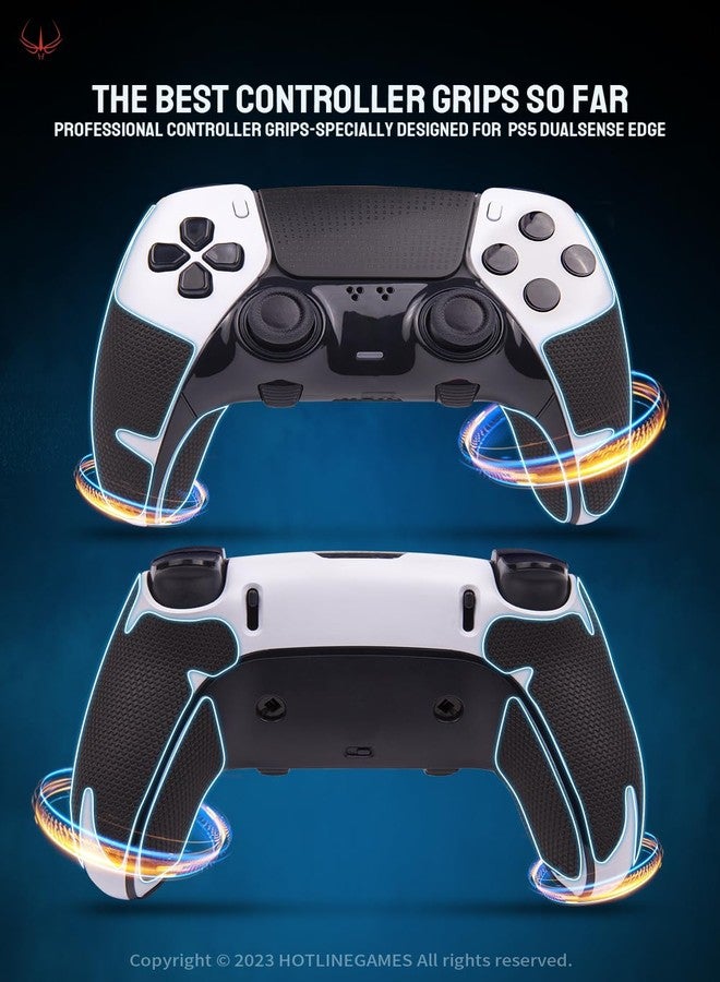 ألعاب الخط الساخن مقبض وحدة تحكم Hotline Games 2.0 Plus متوافق مع وحدات تحكم PS5 DualSense Edge، شريط لاصق، طقم جلد ناعم محكم، مضاد للانزلاق، ماص للعرق، سهل التركيب (لمقابض اليد) - Image 2