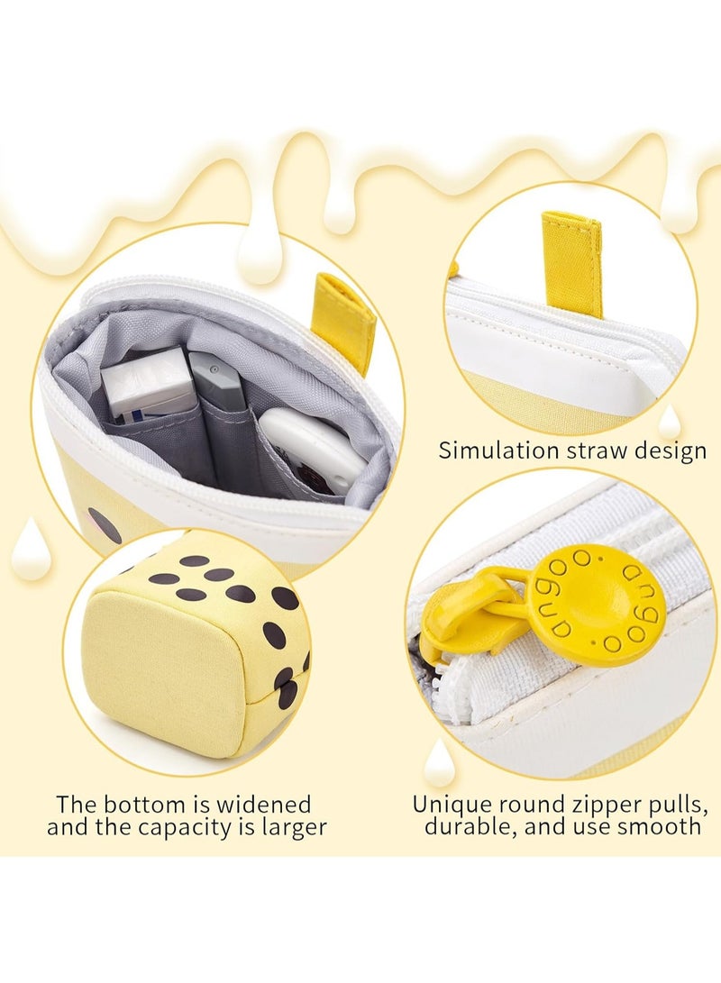 Yellow Cute Vertical Telescopic Pop-Up Cosmetic Bag Pencil Case Office Storage Box Suitable For Girls Students Ladies Adults - Image 3