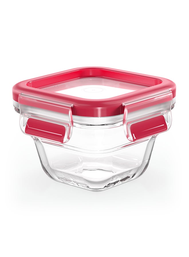 Tefal MASTERSEAL GLASS 0.18L Square food container Transparent / Red N1041310 Red / Clear 0.18Liters - Image 1