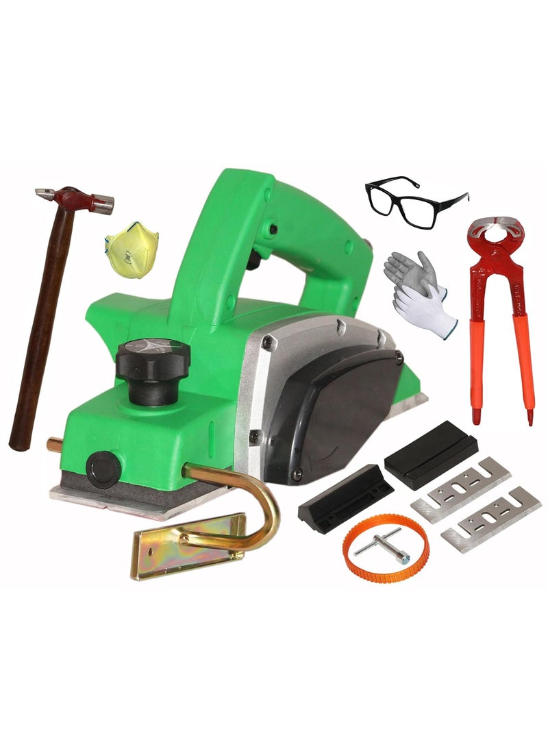 Digital Craft Digital Craft Wood Planer 1400W Machine of Carpentry HighPower MultiFunction Electric Planer Professional Woodworking Machine 82mm Electric Planer Machine8Inch Pincer PlierHammer 200 gm  - Image 1