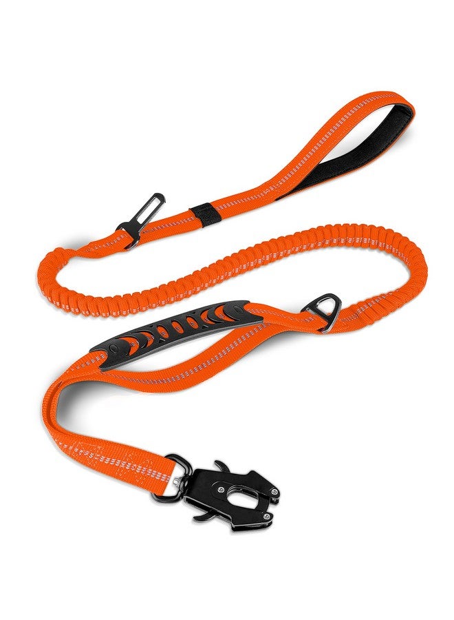 Joytale Joytale Tactical Dog Leash Heavy Duty,4-6FT Shock Absorbing Bungee Dog Leash with 2 Padded Handle,Metal Carabiner Clip,Car Seatbelt,Strong No Pull Dog Leash for Medium Large X-Large Dogs,Orange  - Image 1